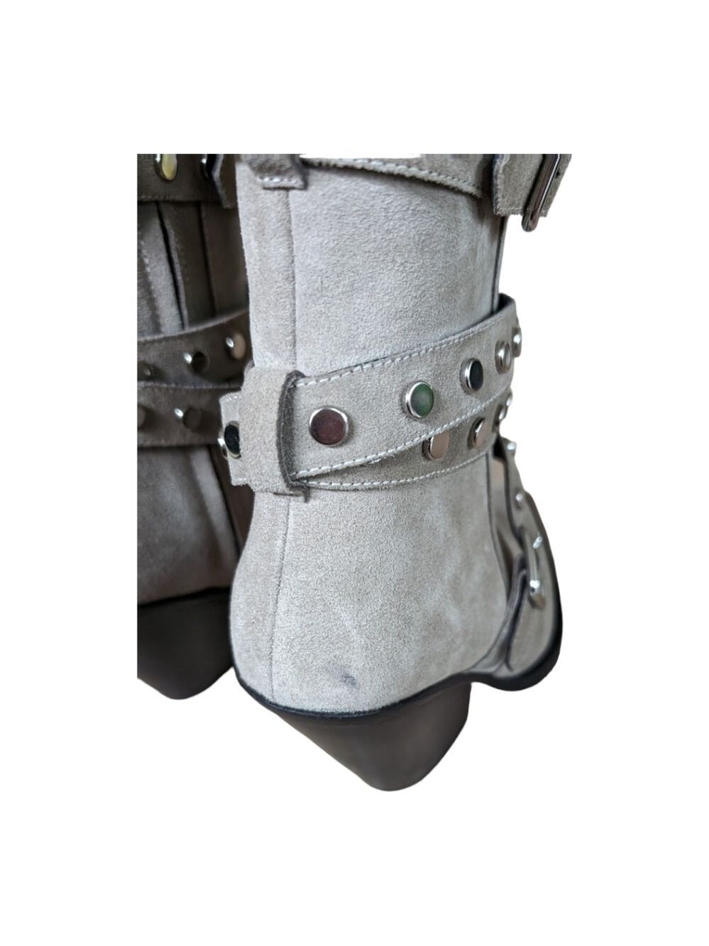 Iro Bonobal Wrap Around Strap Boots in Gray Suede Size EU 37 US 6.5 Like new - Picture 5 of 9